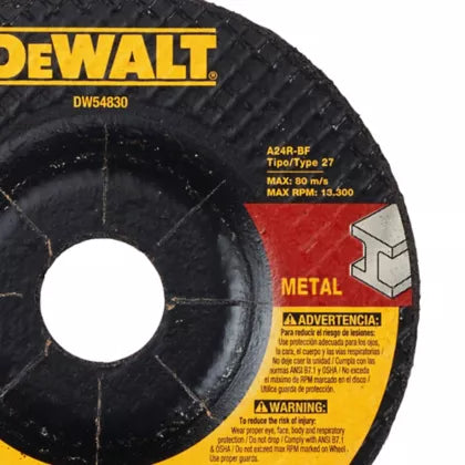 Disco Abrasivo Desbaste Metal 4 1/2 X 1/4 Ref DW44830 Modelo DW54830