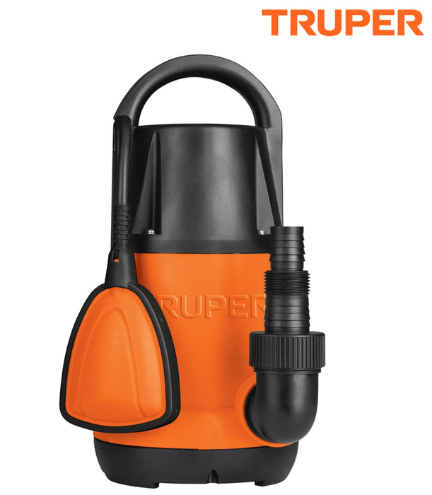 Bomba sumergible plástica, 1 HP para agua
limpia, Truper